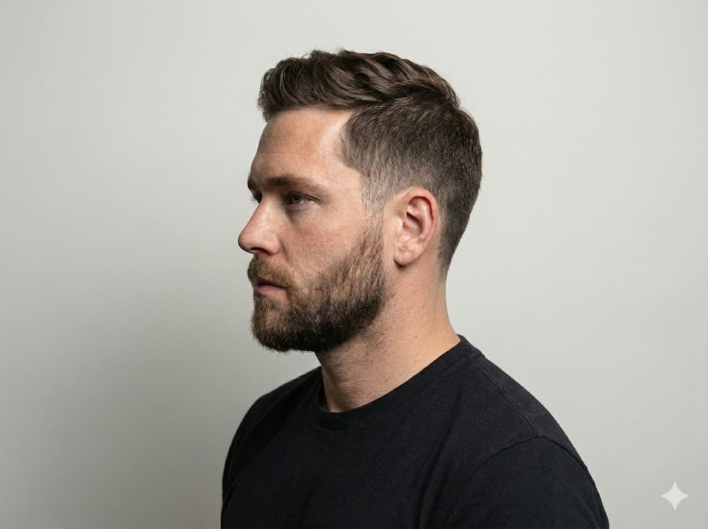 16 Guard Low Taper Fade full 5cm length with edge low taper fluffy feel, oval long faces campus TikTok trend style